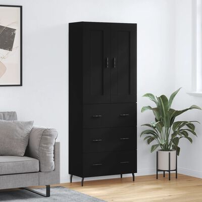 vidaXL Skříň highboard černá 69,5 x 34 x 180 cm kompozitní dřevo