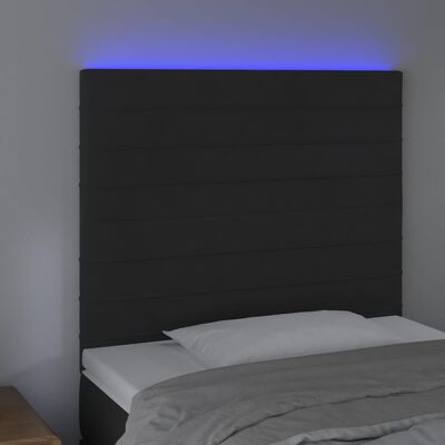 vidaXL Čelo postele s LED černé 100x5x118/128 cm samet