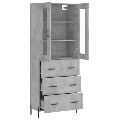 vidaXL Skříň highboard betonově šedá 69,5x34x180 cm kompozitní dřevo