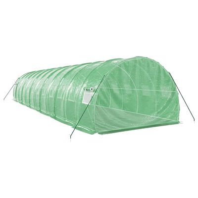 vidaXL Skleník s ocelovým rámem zelený 36 m² 12 x 3 x 2 m