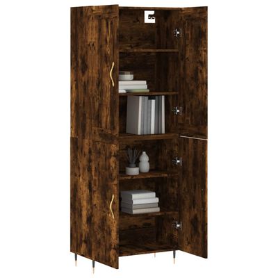 vidaXL Skříň highboard kouřový dub 69,5 x 34 x 180 cm kompozitní dřevo