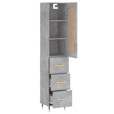 vidaXL Skříň highboard betonově šedá 34,5x34x180 cm kompozitní dřevo