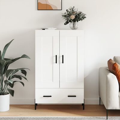 vidaXL Skříň highboard lesklá bílá 69,5 x 31 x 115 cm kompozitní dřevo