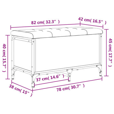 vidaXL Úložná lavice dub sonoma 82 x 42 x 45 cm kompozitní dřevo