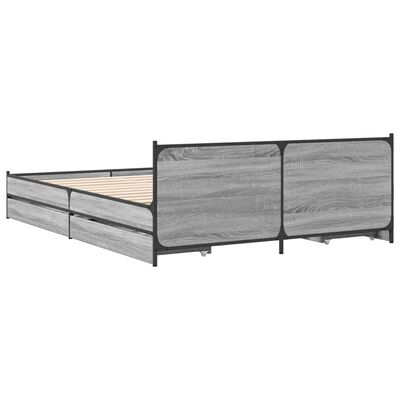 vidaXL Rám postele se zásuvkami šedý sonoma 120 x 190 cm kompozit