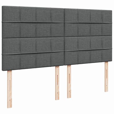 vidaXL Box spring postel s matrací tmavě šedá 200x200 cm textil