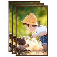 vidaXL Fotorámečky koláž 3 ks na stůl bronzové 13x18 cm MDF