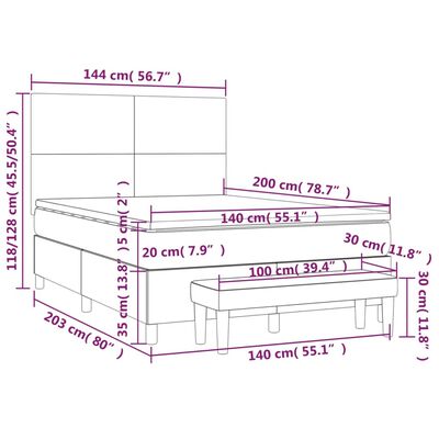 vidaXL Box spring postel s matrací černá 140x200 cm umělá kůže