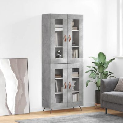 vidaXL Skříň highboard betonově šedá 69,5x34x180 cm kompozitní dřevo