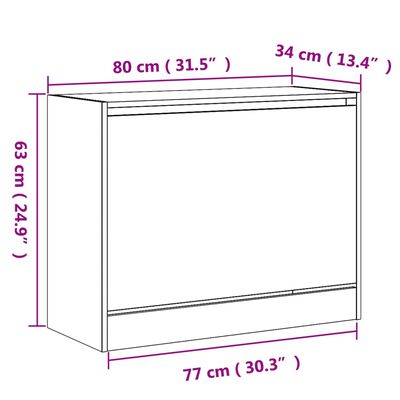 vidaXL Botník černý 80 x 34 x 63 cm kompozitní dřevo