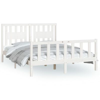 vidaXL Rám postele s čelem bílý masivní borové dřevo 120 x 200 cm