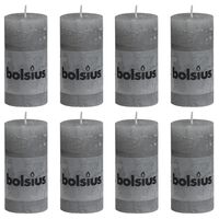 Bolsius Rustikální válcové svíčky 8 ks 100 x 50 mm světle šedé