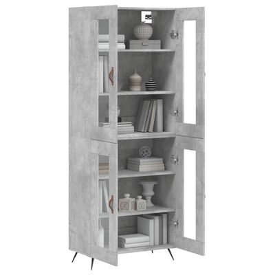 vidaXL Skříň highboard betonově šedá 69,5x34x180 cm kompozitní dřevo