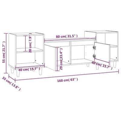 vidaXL TV skříňka hnědý dub 160x35x55 cm kompozitní dřevo