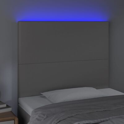 vidaXL Čelo postele s LED šedé 100x5x118/128 cm umělá kůže