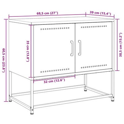 vidaXL TV skříňka antracitová 68,5 x 39 x 60,5 cm ocel