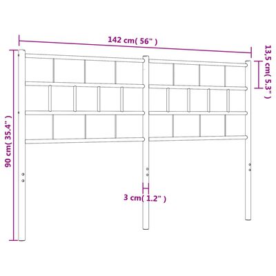 vidaXL Kovové čelo postele bílé 135 cm