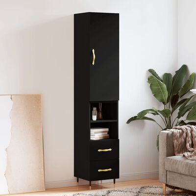 vidaXL Skříň highboard černá 34,5 x 34 x 180 cm kompozitní dřevo