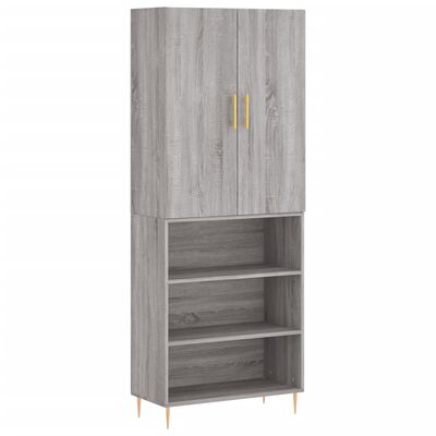 vidaXL Skříň highboard šedá sonoma 69,5 x 34 x 180 cm kompozitní dřevo