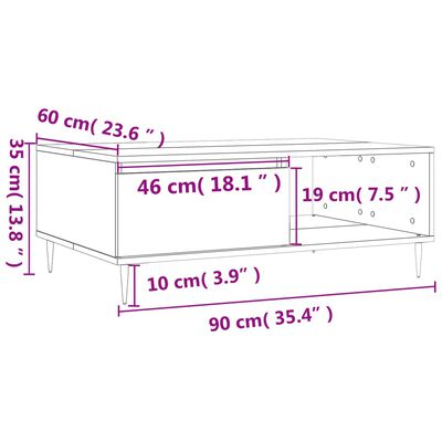 vidaXL Konferenční stolek betonově šedý 90x60x35 cm kompozitní dřevo