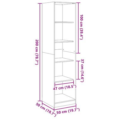 vidaXL Šatní skříň bílá 50 x 50 x 200 cm kompozitní dřevo