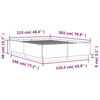 vidaXL Rám postele šedý sonoma 120 x 200 cm kompozitní dřevo