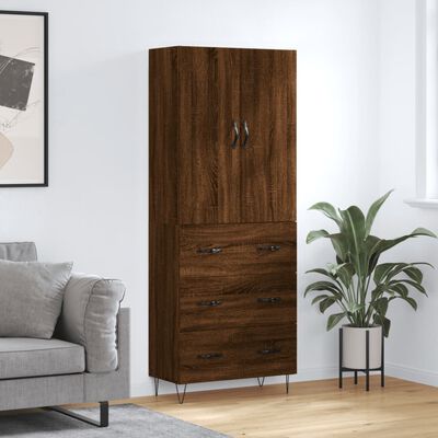 vidaXL Skříň highboard hnědý dub 69,5 x 34 x 180 cm kompozitní dřevo