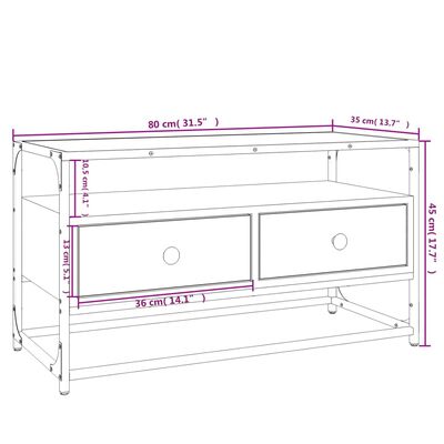 vidaXL TV skříňka hnědý dub 80 x 35 x 45 cm kompozitní dřevo