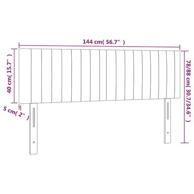 vidaXL Čela postele 2 ks tmavě šedá 72 x 5 x 78/88 cm samet