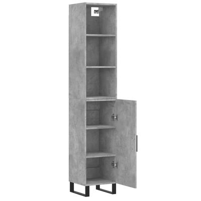 vidaXL Skříň highboard betonově šedá 34,5x34x180 cm kompozitní dřevo