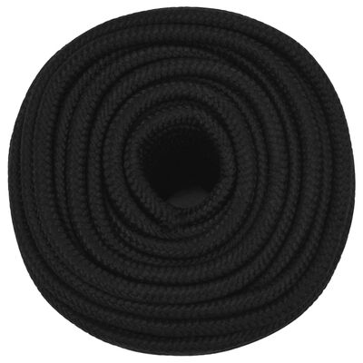 vidaXL Pracovní lano černé 14 mm 25 m polyester