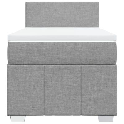 vidaXL Box spring postel s matrací světle šedá 90x200 cm textil