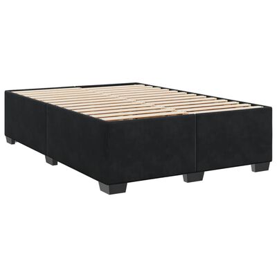 vidaXL Box spring postel s matrací černá 140 x 190 cm samet