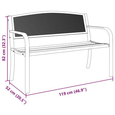 vidaXL Zahradní lavice 119 cm černá ocel