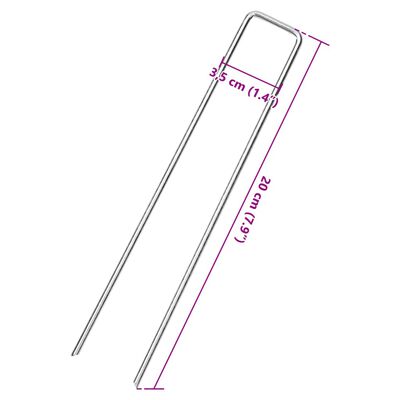 vidaXL Zemní kolíky tvaru U 25 ks 20 x 3,5 cm pozinkovaná ocel