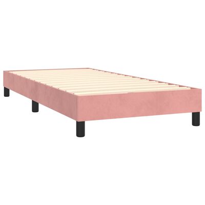 vidaXL Box spring postel s matrací růžová 90x190 cm samet