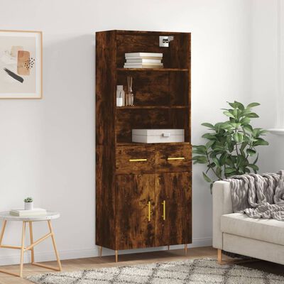 vidaXL Skříň highboard kouřový dub 69,5 x 34 x 180 cm kompozitní dřevo