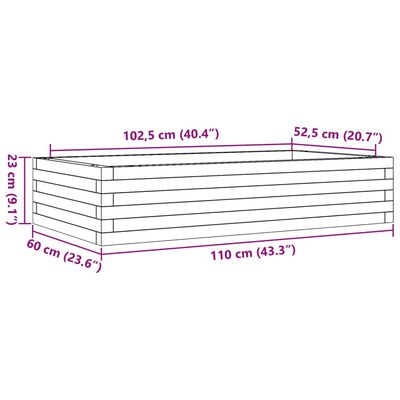 vidaXL Zahradní truhlík 110 x 60 x 23 cm masivní borové dřevo