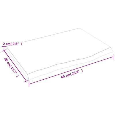 vidaXL Koupelnová deska tmavě hnědá 60x40x2 cm ošetřený masiv