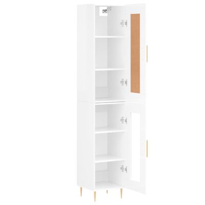 vidaXL Skříň highboard bílá s vysokým leskem 34,5x34x180 cm kompozit