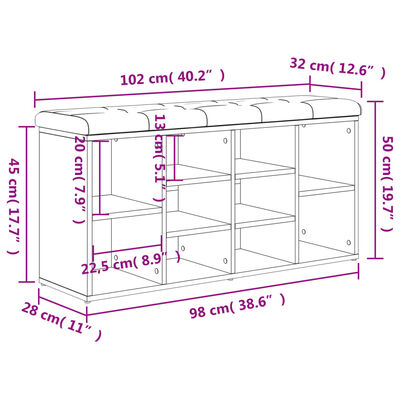 vidaXL Lavice s botníkem betonově šedá 102x32x50 cm kompozitní dřevo