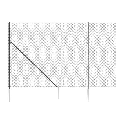 vidaXL Drátěné pletivo s kotevními hroty antracitové 1,8 x 10 m