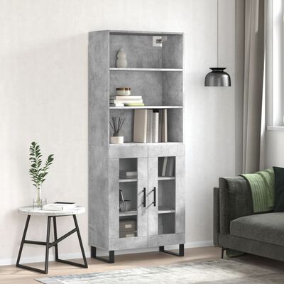 vidaXL Skříň highboard betonově šedá 69,5x34x180 cm kompozitní dřevo