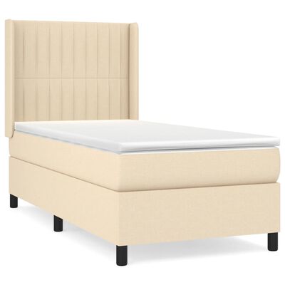vidaXL Box spring postel s matrací krémová 80 x 200 cm textil
