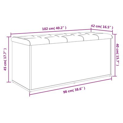 vidaXL Úložná lavice šedá sonoma 102 x 42 x 45 cm kompozitní dřevo