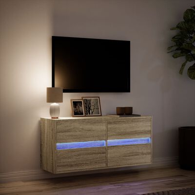 vidaXL Nástěnná TV skříňka s LED osvětlením dub sonoma 100x31x45 cm