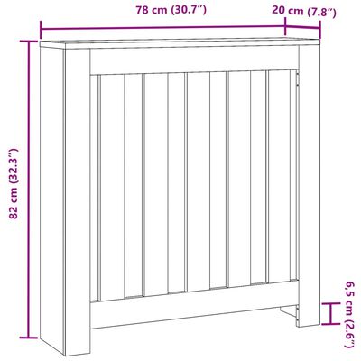 vidaXL Kryt na radiátor betonově šedý 78 x 20 x 82 cm kompozitní dřevo