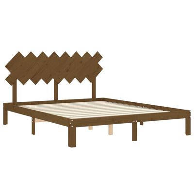 vidaXL Rám postele s čelem medově hnědý 160 x 200 cm masivní dřevo