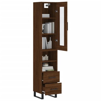 vidaXL Skříň highboard hnědý dub 34,5 x 34 x 180 cm kompozitní dřevo