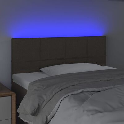 vidaXL Čelo postele s LED taupe 80 x 5 x 78/88 cm textil